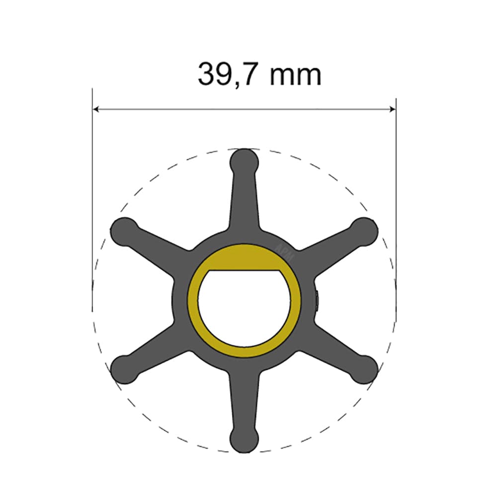 Albin Group Premium Impeller Kit - 39.7 x 12 x 19.2mm - 6 Blade - Single Flat Insert (Pack of 2) - Marine Plumbing & Ventilation | Impellers