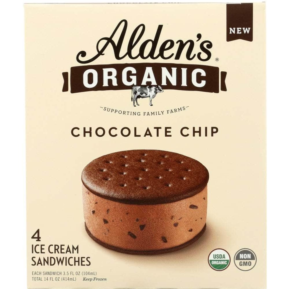 Aldens Organic Aldens Organic Ice Cream Sandwich Chocolate Chip, 4 pk