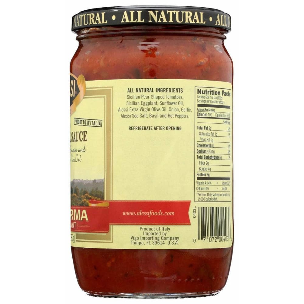 ALESSI Grocery > Meal Ingredients > Sauces ALESSI Pasta Sauce Alla Norma With Eggplant, 24 oz