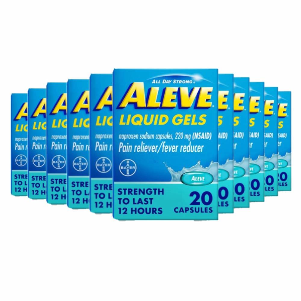 Aleve Naproxen Sodium Pain Reliever Liquid Gels 20 ct - 12 Pack - Health Care - Bayer