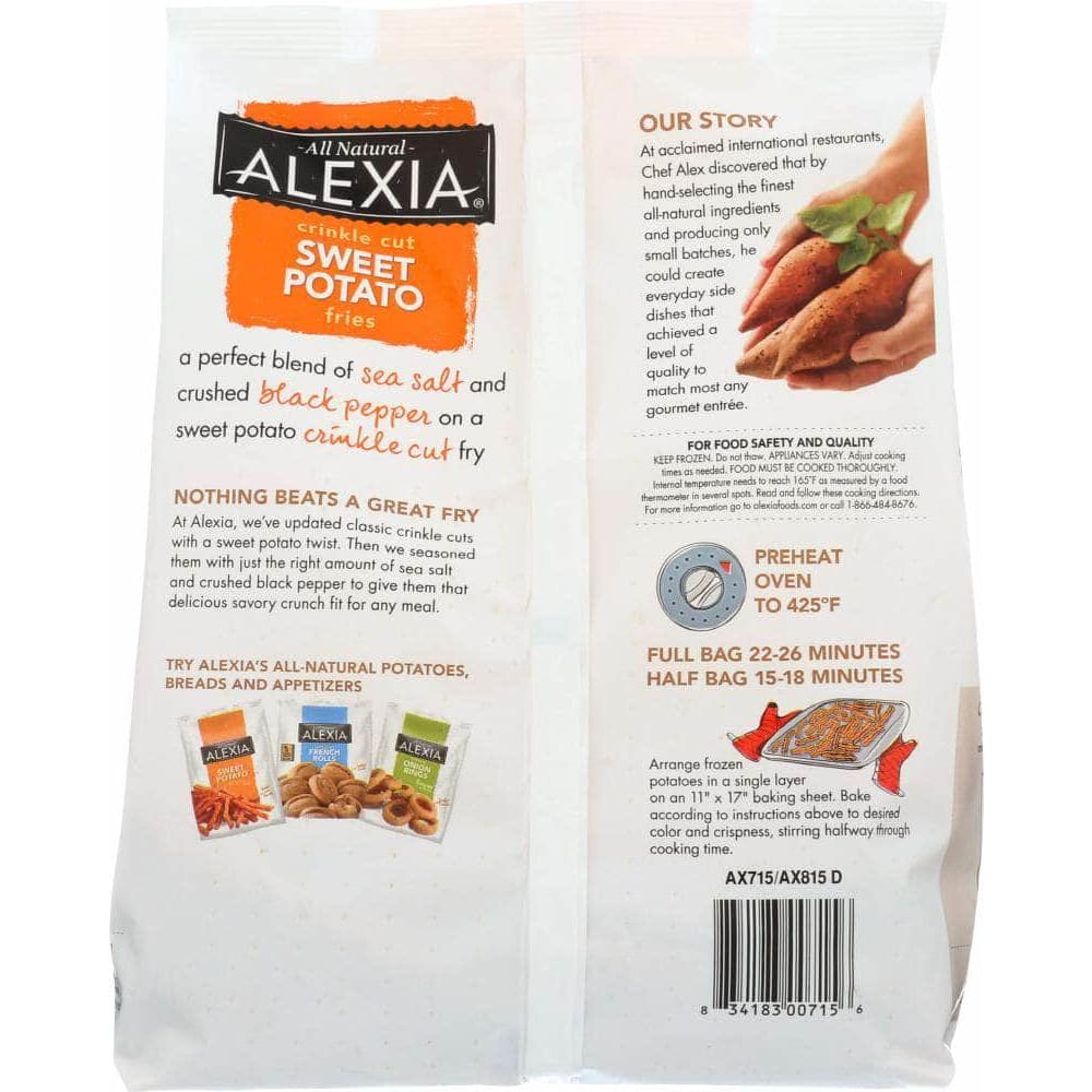 Alexia Alexia Potato Fry Crinkle Cut Sweet with Sea Salt & Black Pepper, 20 oz