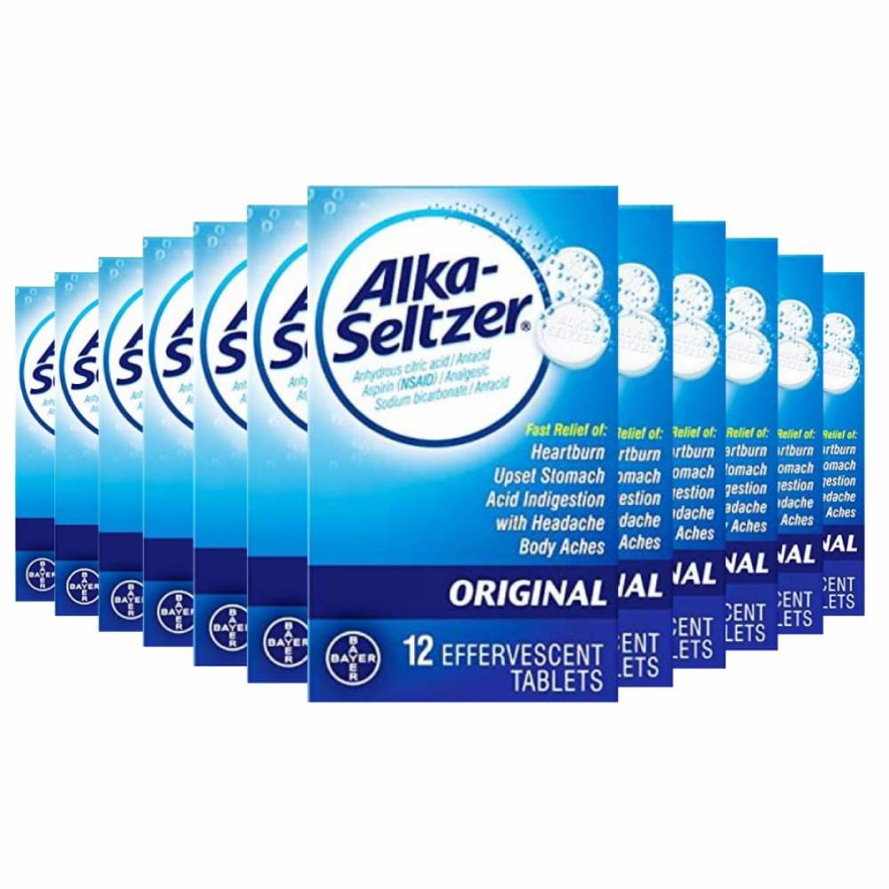 Alka-Seltzer Effervescent Tablets Original 12 Ct - 12 Pack | ShelHealth