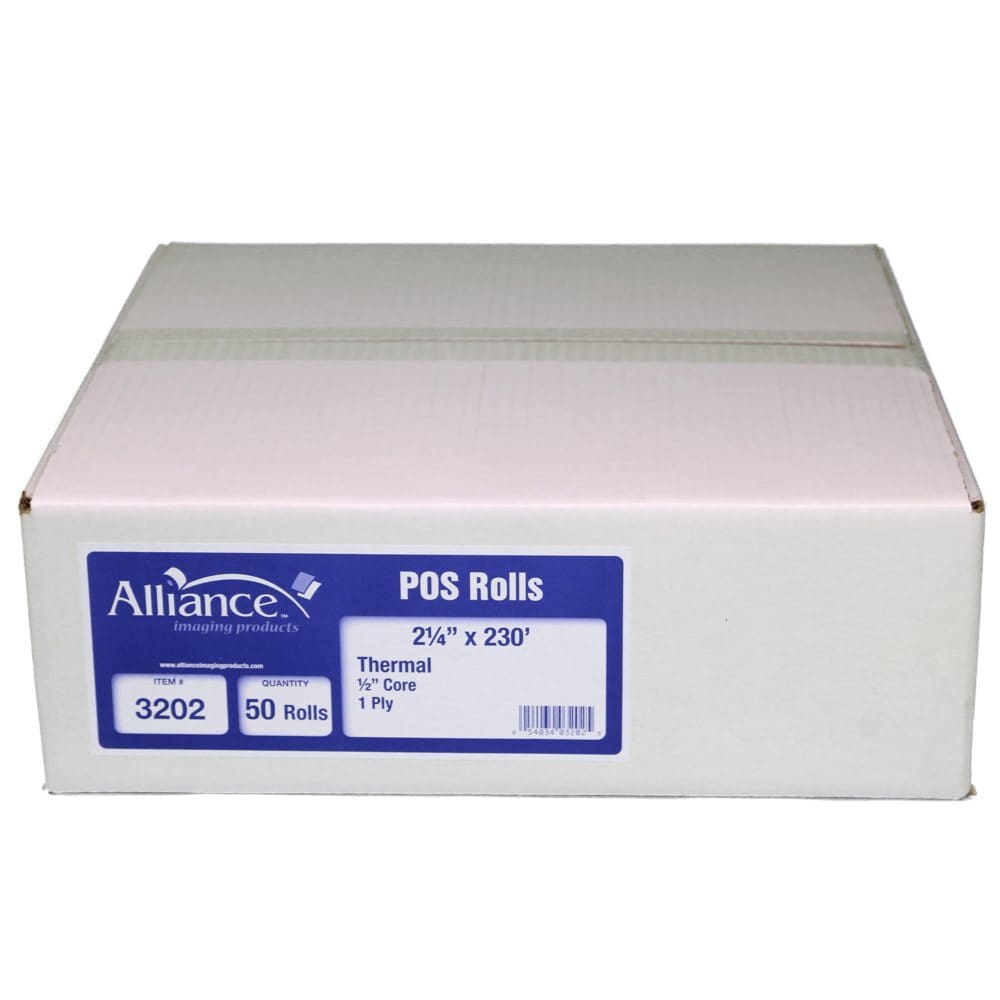 Alliance Thermal Paper Receipt Rolls 2 1/4 x 230’ White 50 Rolls - Copy & Multipurpose Paper - Alliance