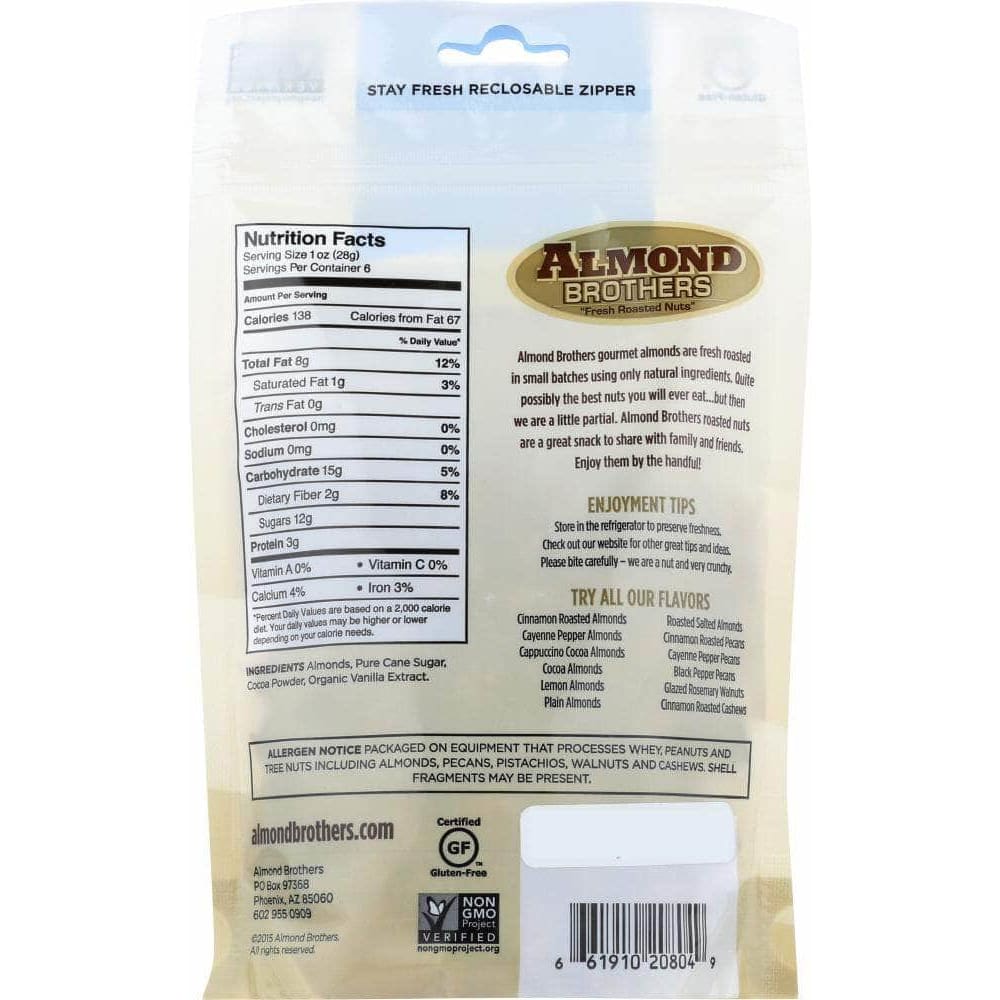 Almond Brothers Almond Brothers Almonds-Whole Cocoa, 6 oz