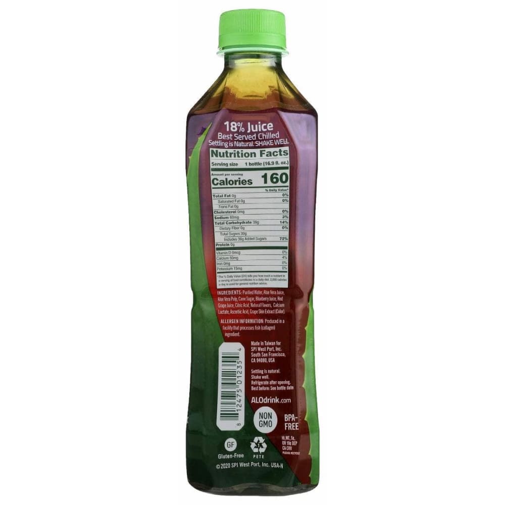 ALO Grocery > Beverages > Juices ALO Blue Aloe Blueberry, 16.9 fo