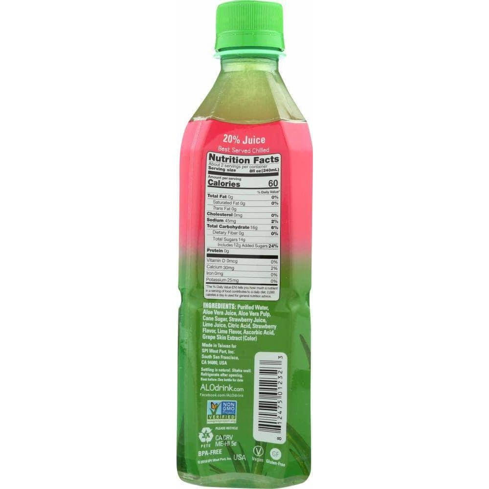 Alo Alo Twist Aloe Strawberry & Lime, 16.9 fl oz