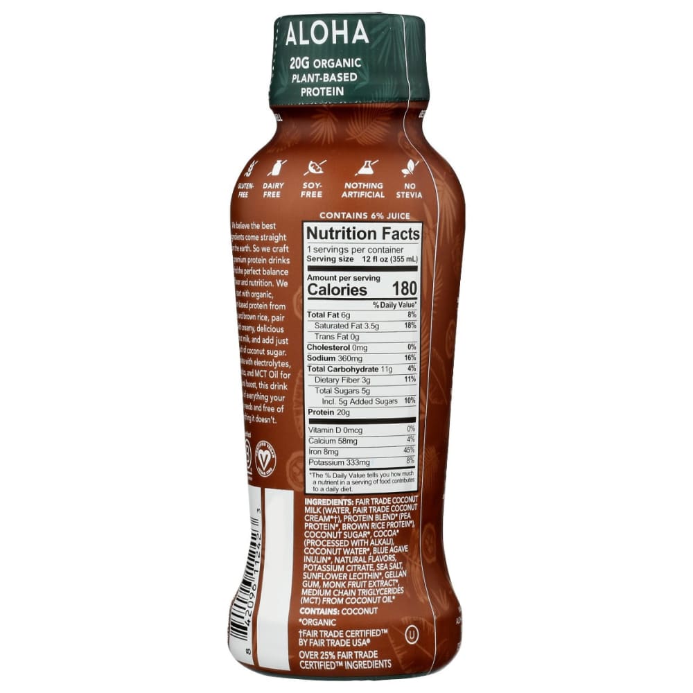 ALOHA: Protein Rtd Chocolate 12.3 fo - Vitamins & Supplements > Protein Supplements & Meal Replacements - Aloha