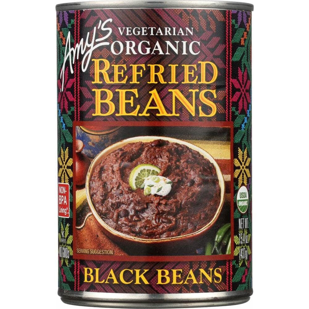 Amys Amys Bean Refried Black Gluten Free, 15.4 oz