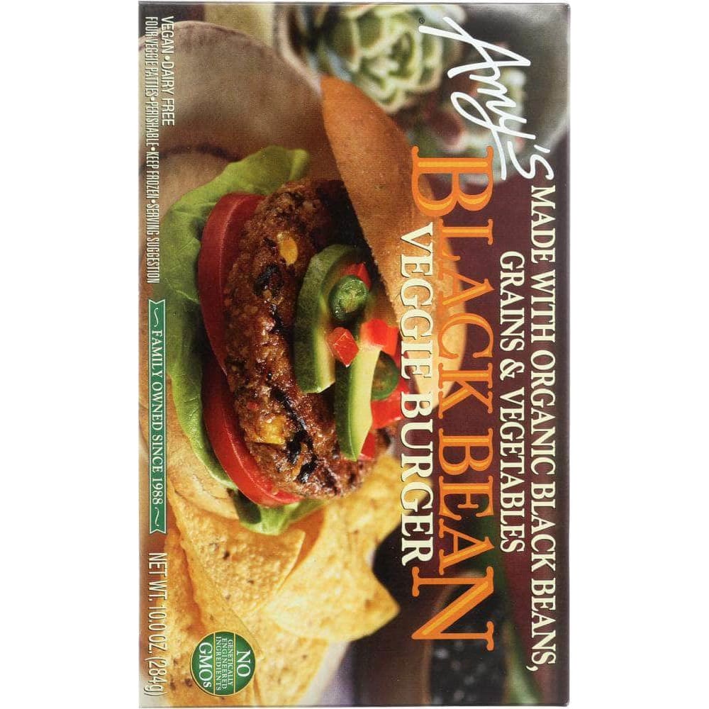 Amys Amys Black Bean Veggie Burger, 10 oz