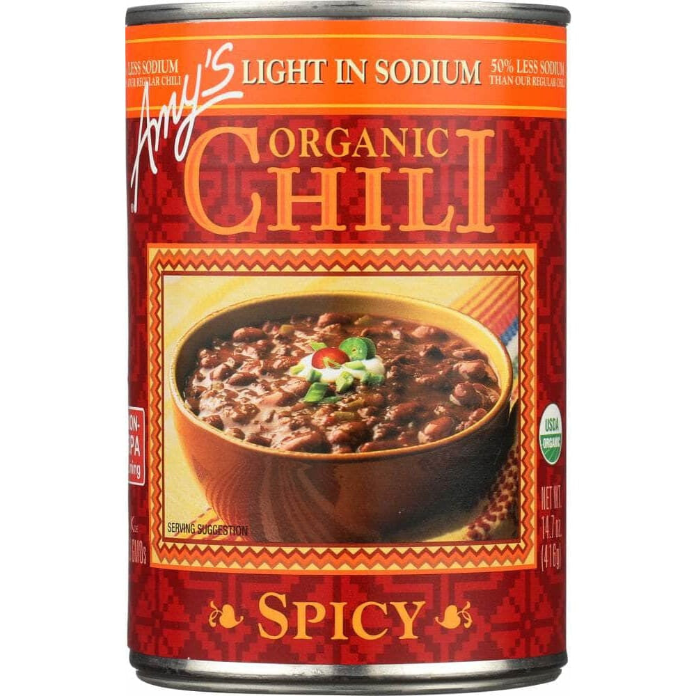 Amys Amys Chili Lite Sodium Spicy Gluten Free, 14.7 oz