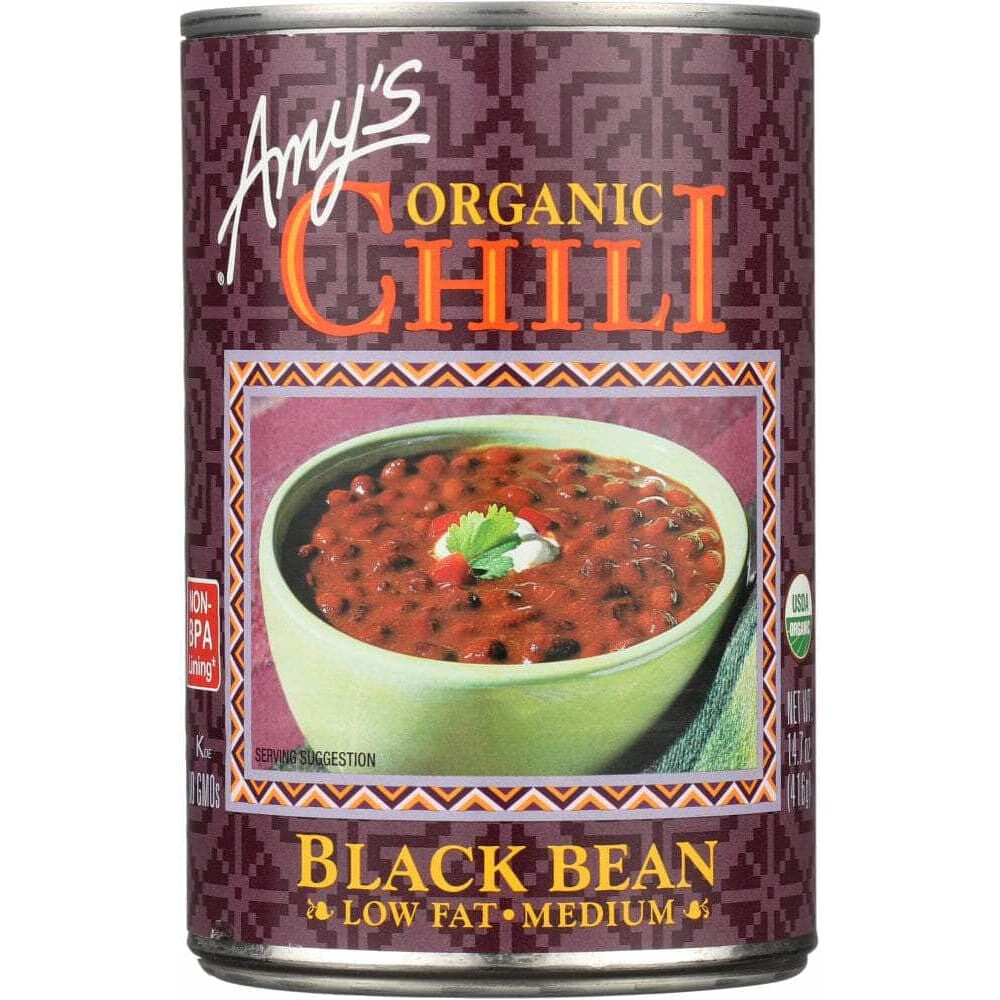 Amys Amy's Organic Chili Black Bean Low Fat Medium, 14.7 Oz