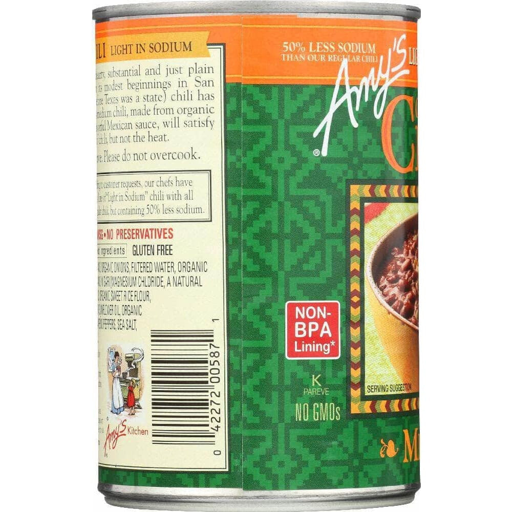 Amys Amy's Organic Chili Light in Sodium Medium, 14.7 oz