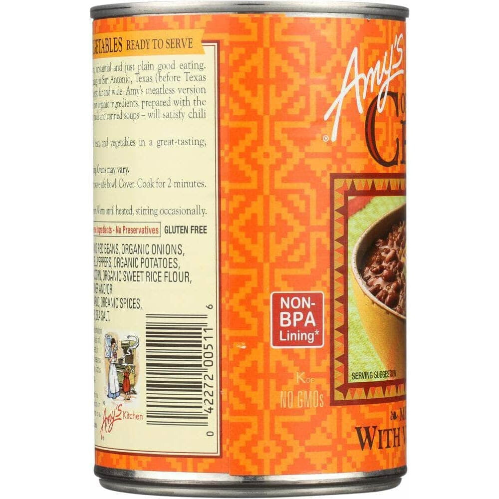 Amys Amy's Organic Chili Medium with Vegetables, 14.7 oz