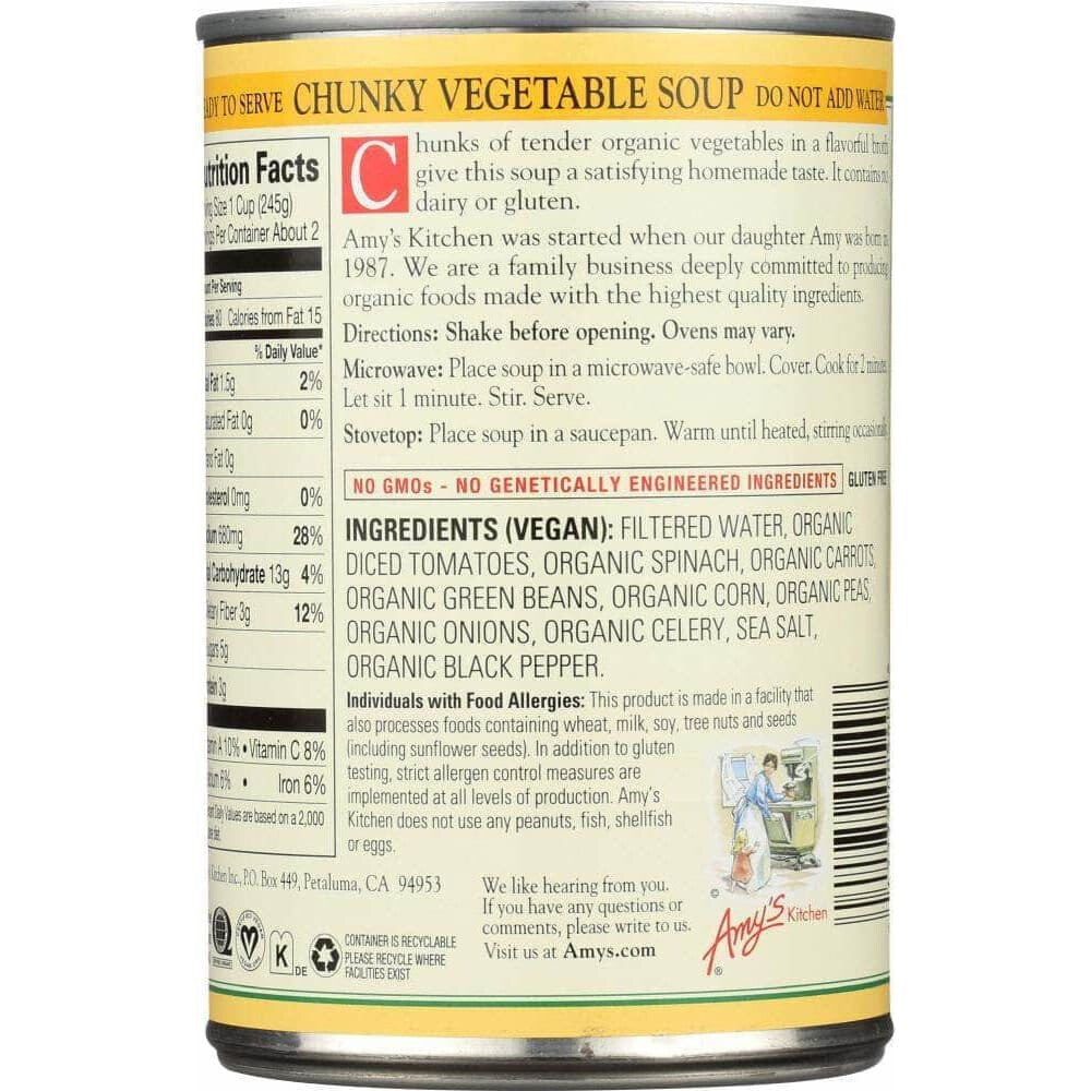 Amys Amy's Organic Soup Chunky Vegetable, 14.3 oz