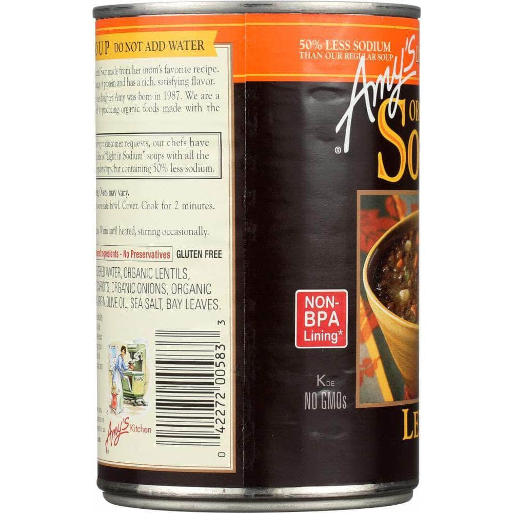 Amys Amy's Organic Soup Lentil Light In Sodium, 14.5 oz