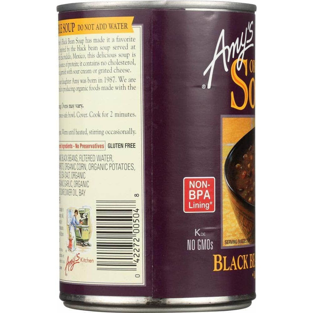 Amys Amy's Organic Soup Low Fat Black Bean Vegetable, 14.5 oz