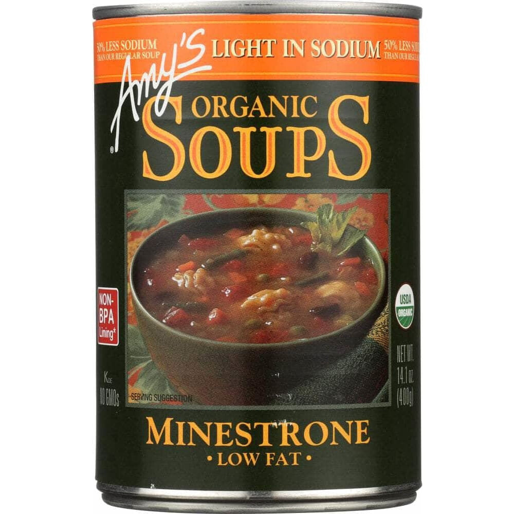 Amys Amy's Organic Soup Low Fat Minestrone Light In Sodium, 14.1 oz