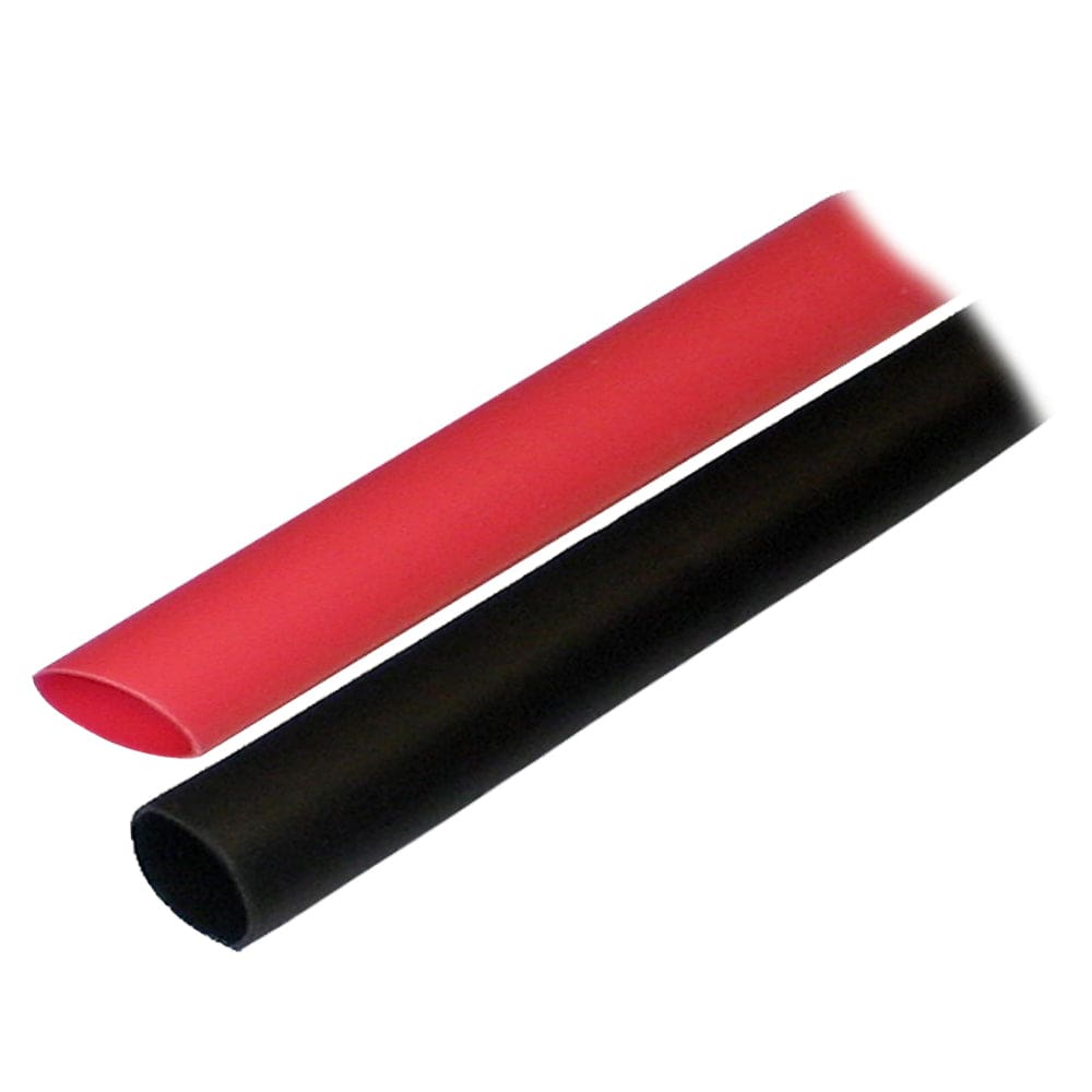 Ancor Adhesive Lined Heat Shrink Tubing (ALT) - 1/ 2 x 3 - 2-Pack - Black/ Red (Pack of 6) - Electrical | Wire Management - Ancor