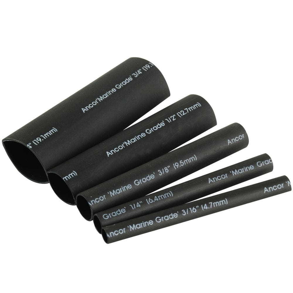 Ancor Adhesive Lined Heat Shrink Tubing Kit - 8-Pack 3 20 to 2/ AWG Black (Pack of 4) - Electrical | Wire Management - Ancor
