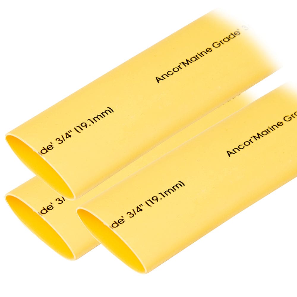 Ancor Heat Shrink Tubing 3/ 4 x 3 - Yellow - 3 Pieces (Pack of 5) - Electrical | Wire Management - Ancor