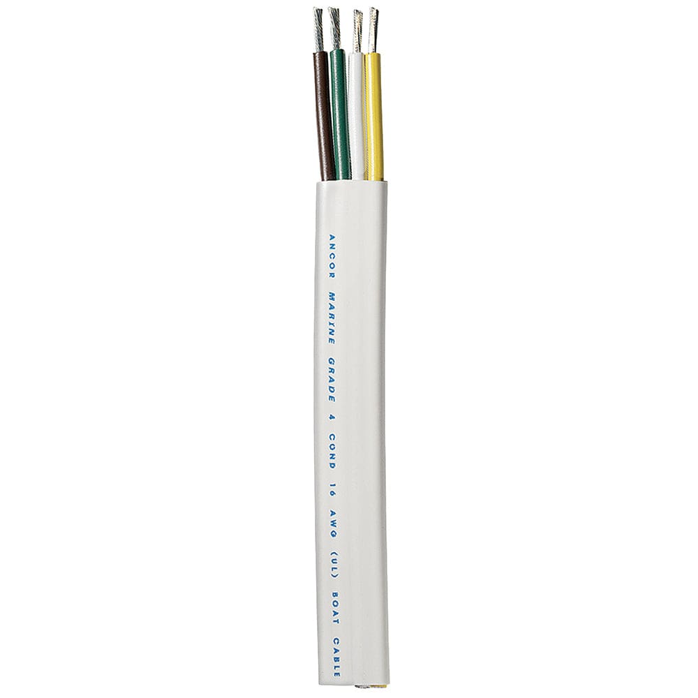 Ancor Trailer Cable - 16/ 4 AWG - Yellow/ White/ Green/ Brown - Flat - 100’ - Electrical | Wire - Ancor