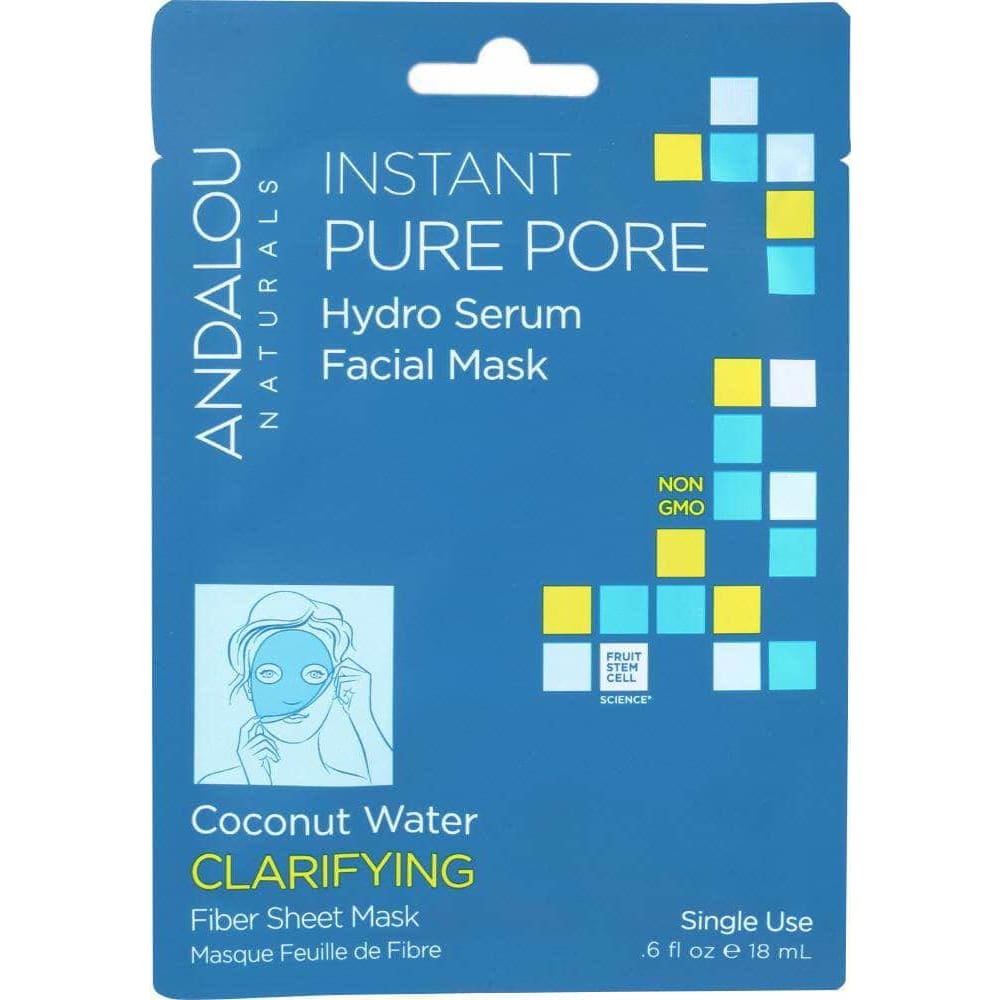 Andalou Naturals Andalou Naturals Instant Pure Pore Hydro Serum Facial Mask Clarifying, 0.6 oz