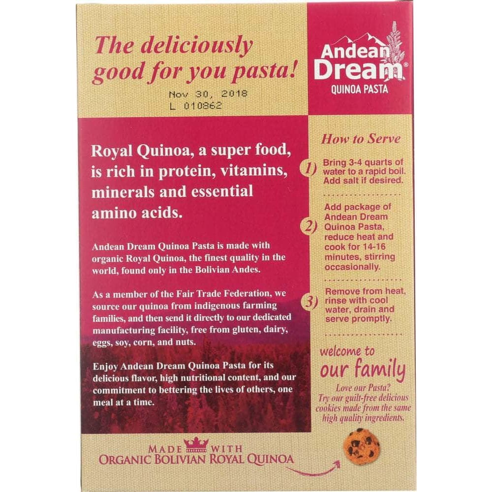 ANDEAN DREAM Andean Dream Organic Fusilli Pasta, 8 Oz