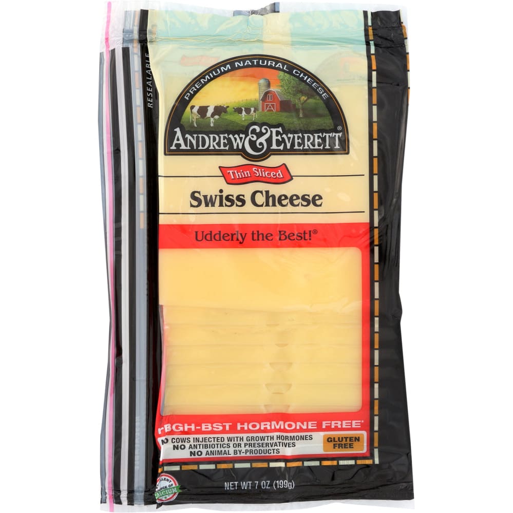 ANDREW & EVERETT: Cheese Swiss Sliced 7 oz - Grocery > Dairy Dairy Substitutes and Eggs > Cheeses - ANDREW & EVERETT