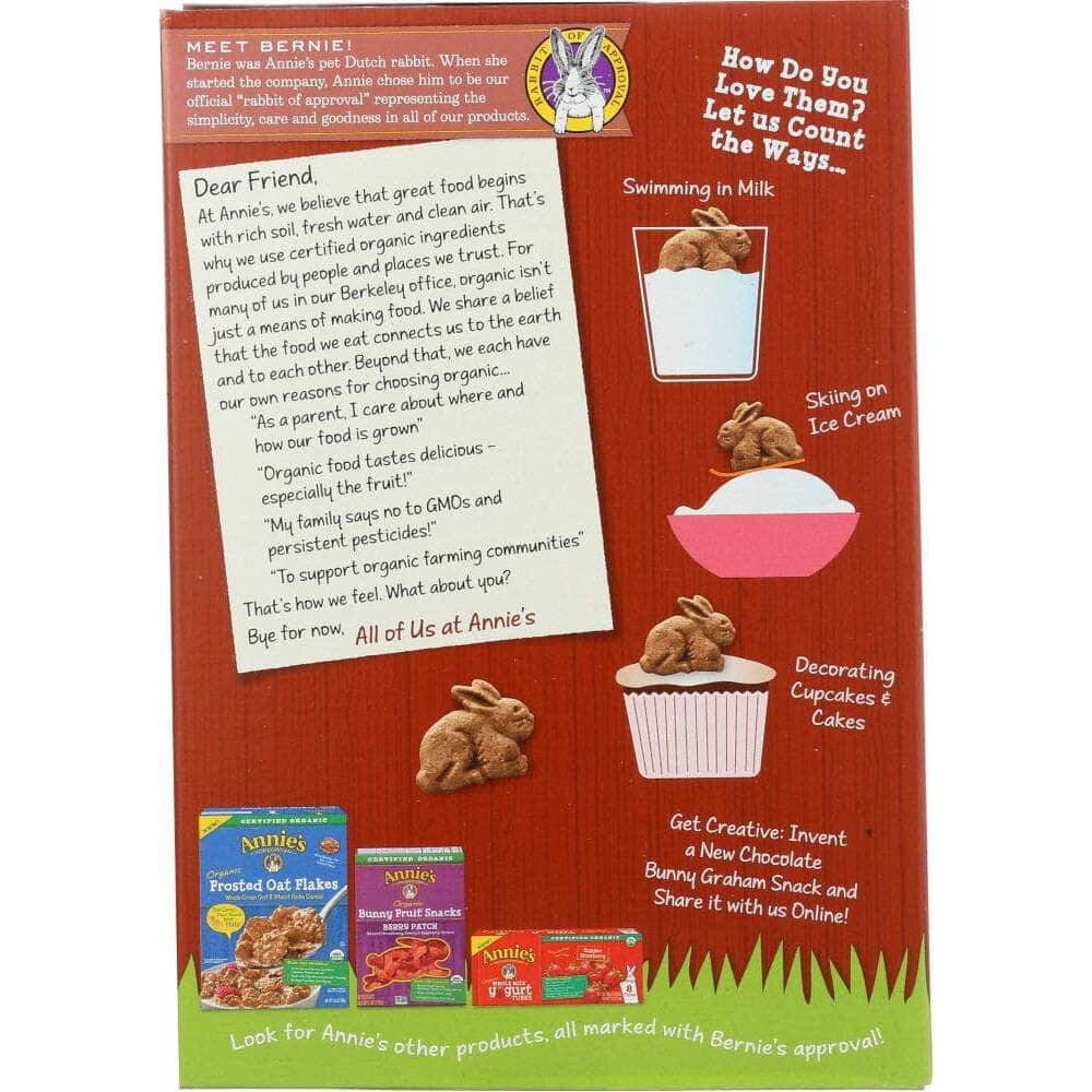 Annies Annie's Homegrown Bunny Grahams Chocolate, 7.5 oz