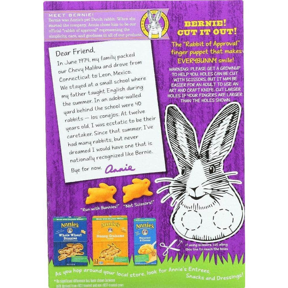 Annies Annie's Homegrown Cheddar Bunnies Baked Snack Crackers Original, 7.5 Oz