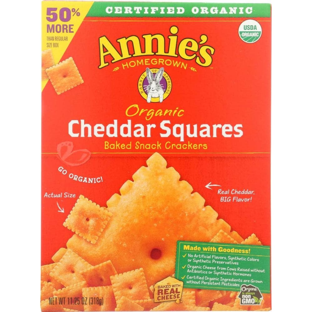 ANNIES HOMEGROWN ANNIES HOMEGROWN Organic Cheddar Squares Baked Snack Crackers, 11.25 oz