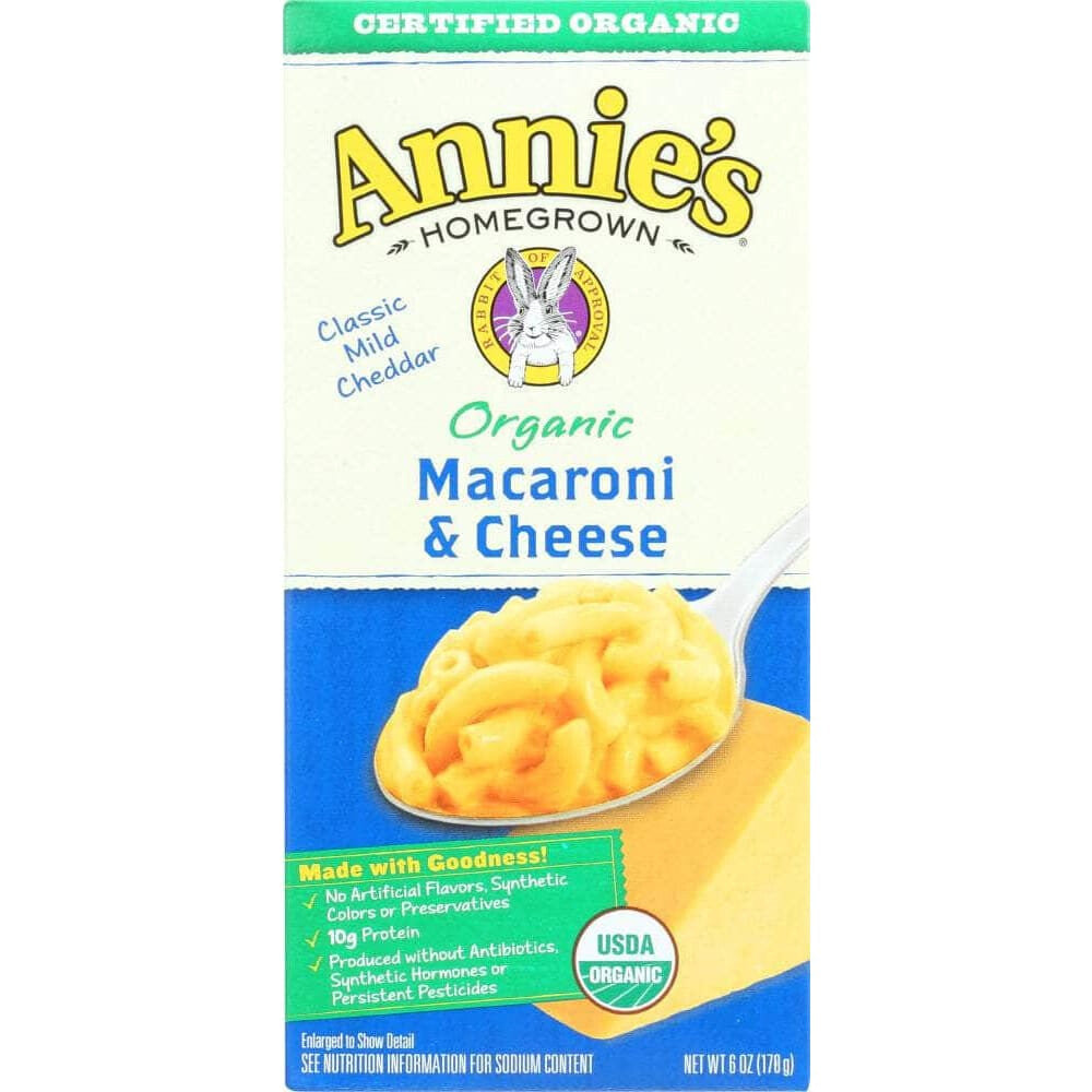 Annies Annie's Homegrown Organic Macaroni & Cheese Classic Mild Cheddar, 6 oz