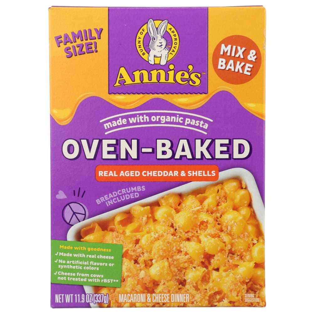 ANNIES HOMEGROWN: Oven Baked Real Aged Cheddar Mac and Cheese 11.9 oz (Pack of 4) - Food - ANNIES HOMEGROWN
