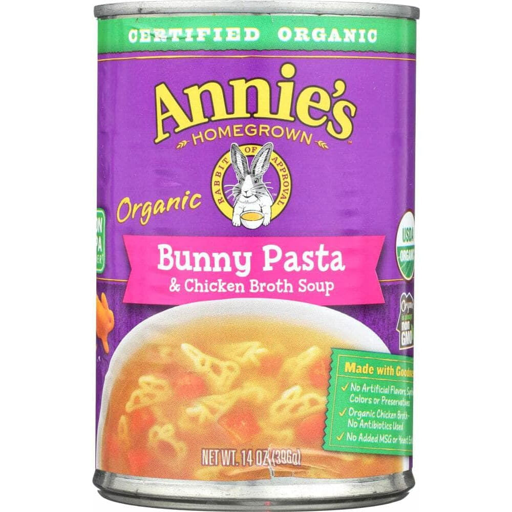 Annies Annies Homegrown Soup Bunny Pasta Chicken Broth, 14 oz