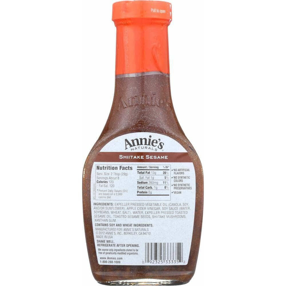 Annies Annie's Naturals Dressing Shiitake Sesame, 8 oz