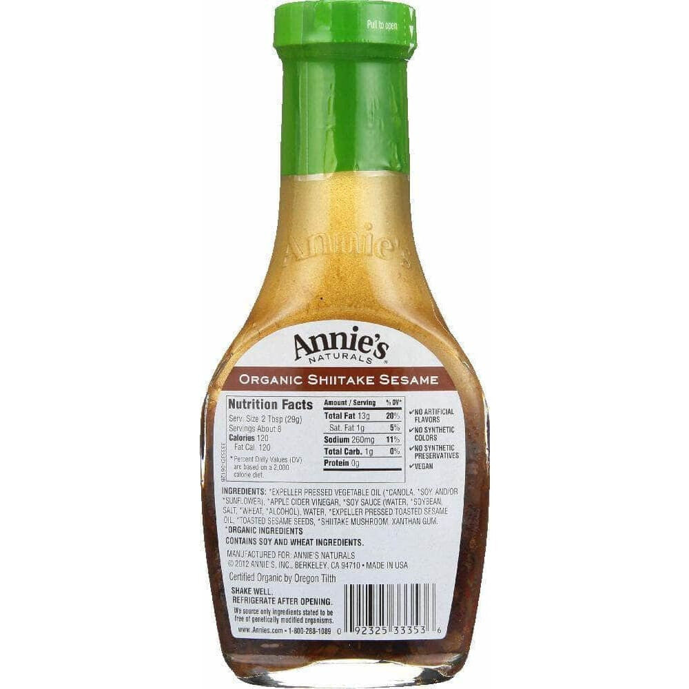 Annies Annie's Naturals Organic Dressing Shiitake Sesame, 8 oz