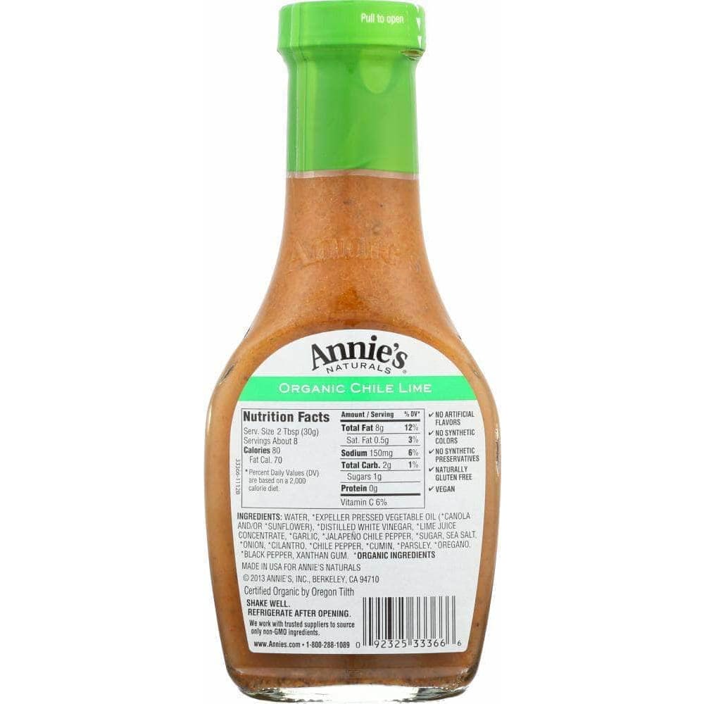 Annies Anniesnat Dressing Chile Lime Vinegar Organic, 8 oz