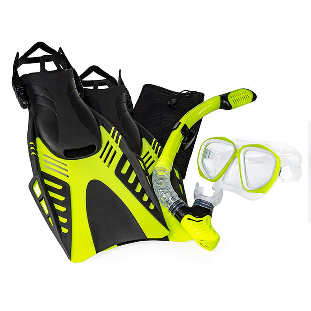 Aqua Leisure Dyna Adult 5-Piece Dive Set - Adult Size M/ L Men’s 4.5-8.5/ Ladies 5.5-9.5 - Watersports | Accessories - Aqua Leisure