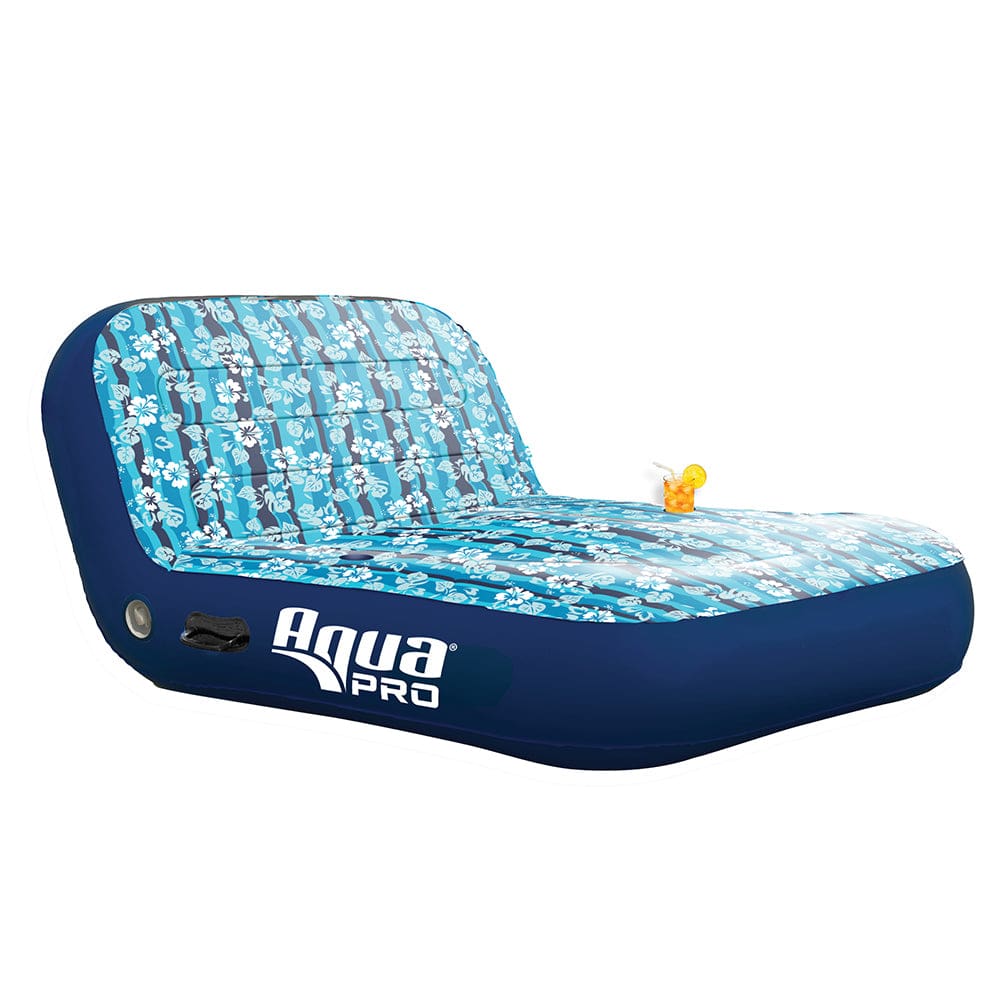 Aqua Leisure Ultra Cushioned Comfort Lounge Hawaiian Wave Print - 2-Person - Watersports | Floats - Aqua Leisure