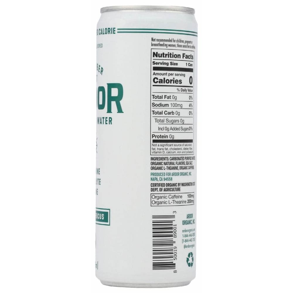 ARDOR ORGANIC Grocery > Beverages > Water > Sparkling Water ARDOR ORGANIC Cucumber Mint Sparkling Water, 12 fo