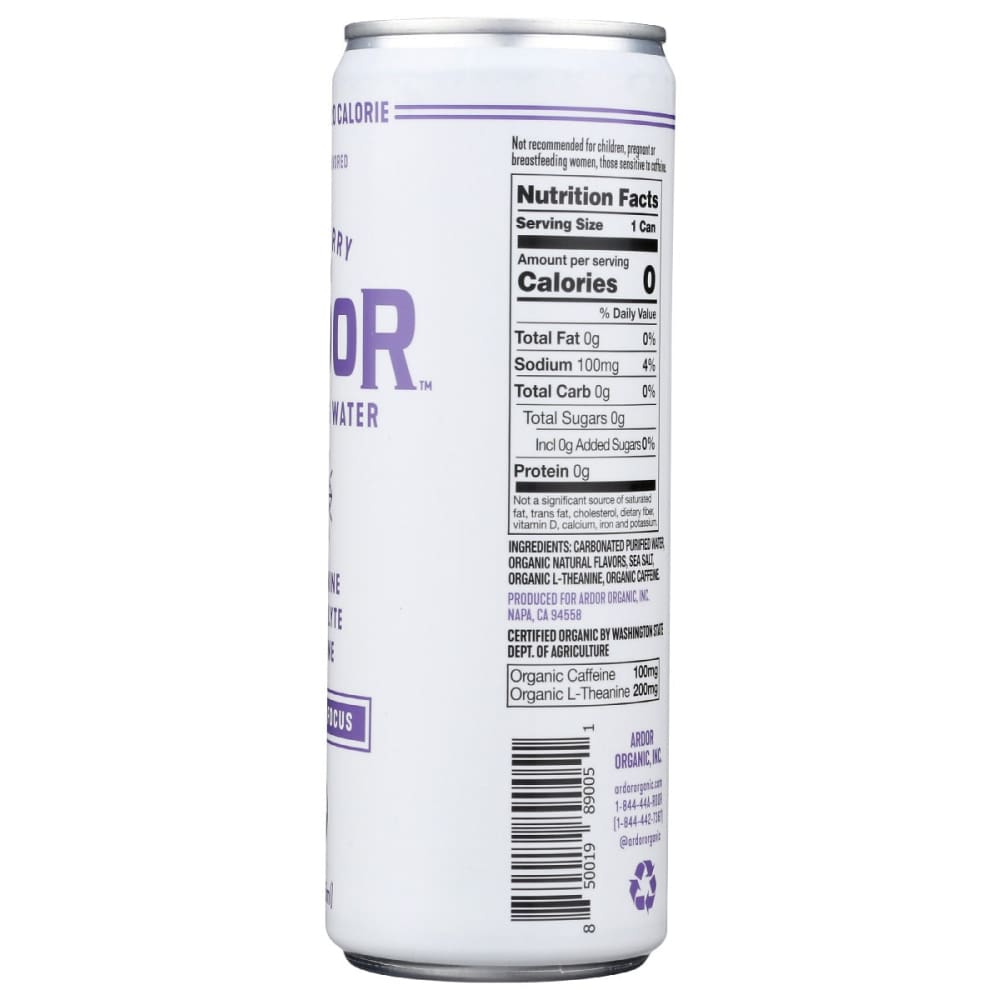 ARDOR ORGANIC INC: Blueberry Pom Sparkling Water 12 fo - Grocery > Beverages > Water - ARDOR ORGANIC INC