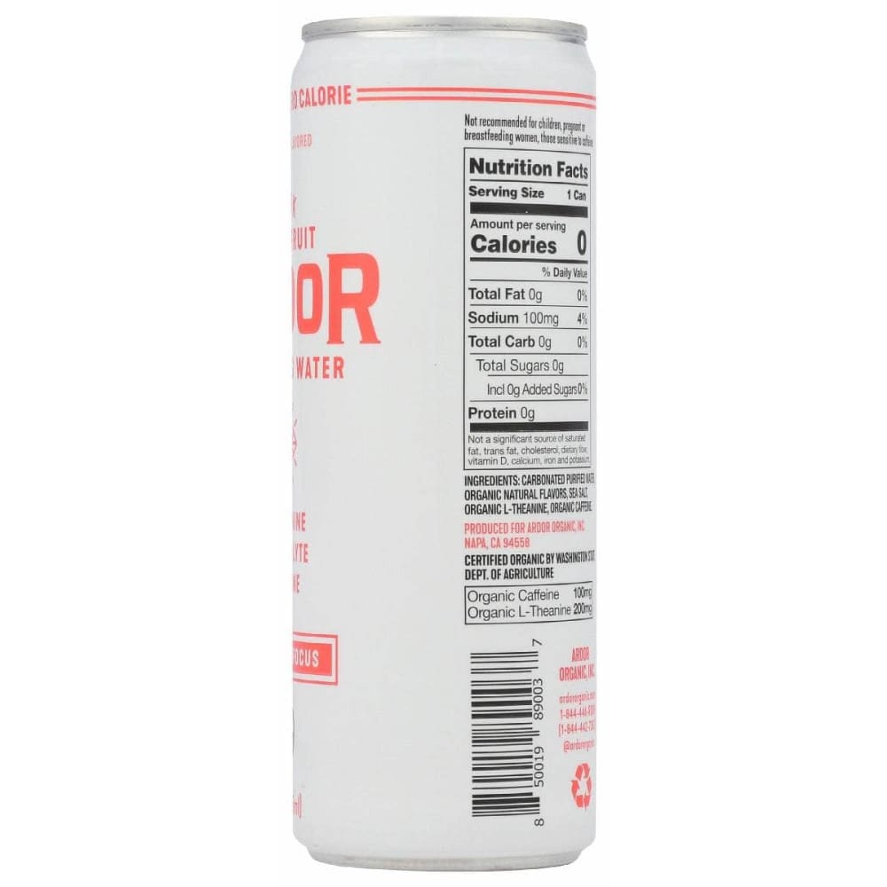 ARDOR ORGANIC Grocery > Beverages > Water > Sparkling Water ARDOR ORGANIC Pink Grapefruit Sparkling Water, 12 fo