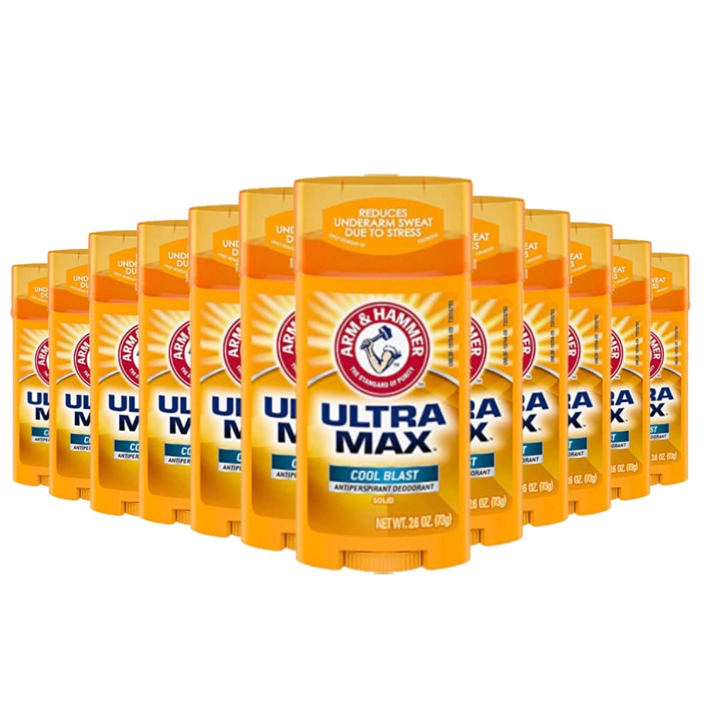 Arm & Hammer Deodorant UltraMax Solid Cool Blast 2.6 oz - 12 Pack - Deodorant & Anti-Perspirant - Arm & Hammer