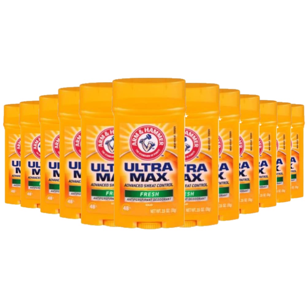 Arm & Hammer Deodorant UltraMax Solid Fresh 2.6 oz - 12 Pack - Deodorant & Anti-Perspirant - Arm & Hammer