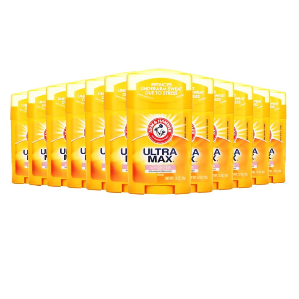 Arm & Hammer Ultra Max Deodorant Powder Fresh Solid 1 Oz - 12 Pack - Deodorant & Anti-Perspirant - Arm & Hammer