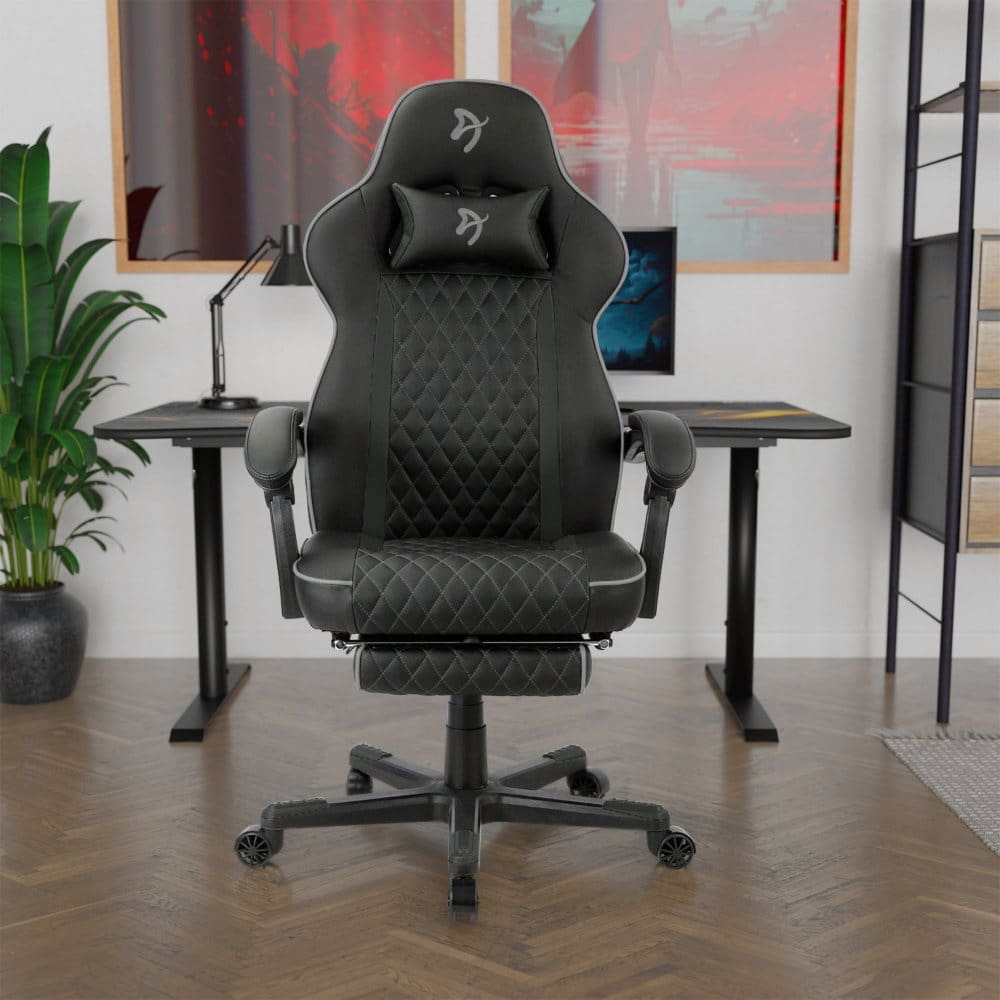 Arozzi Mugello Special Edition Gaming Chair with Footrest Dark Grey - Gaming Chairs - ShelHealth