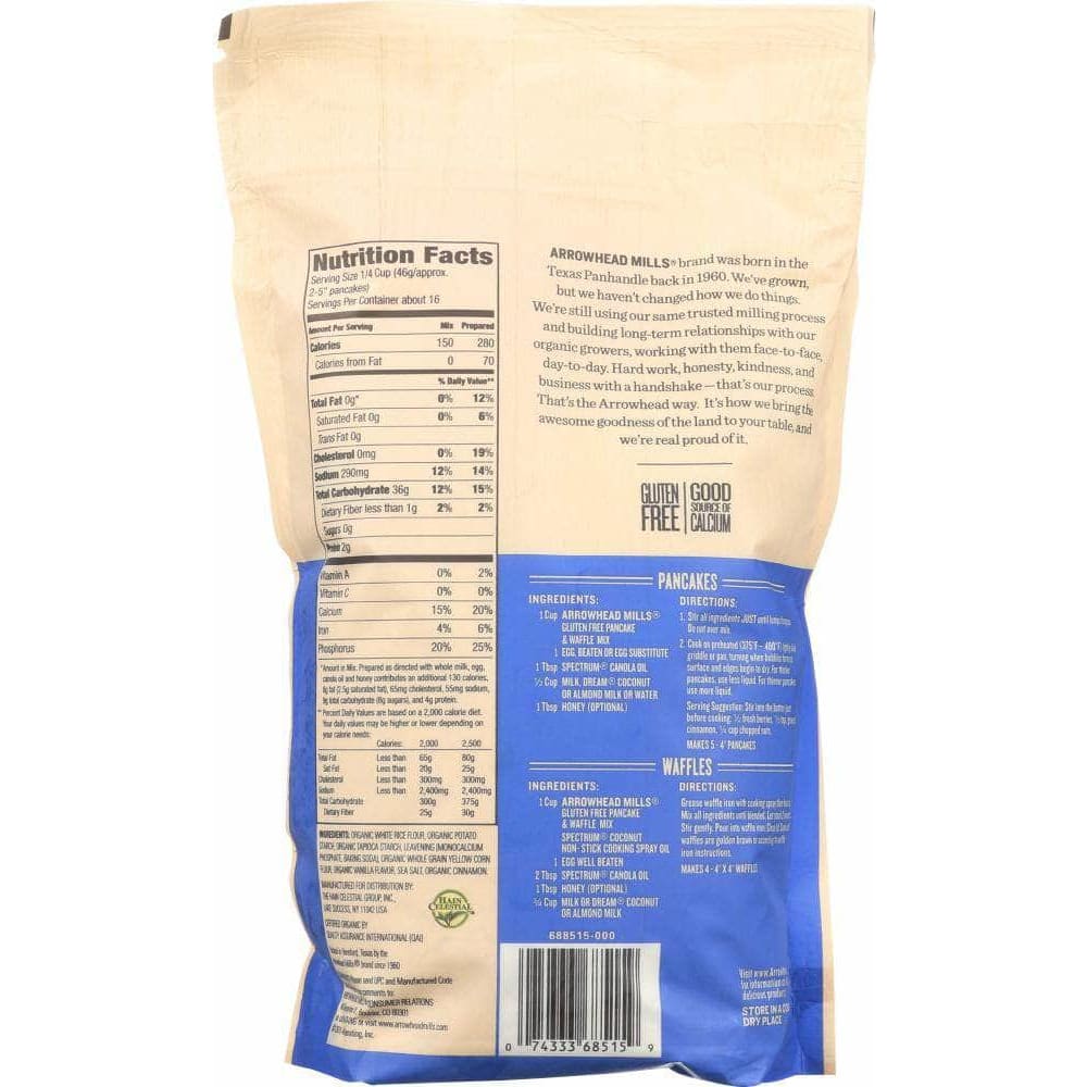 Arrowhead Mills Arrowhead Mills Organic Gluten Free Pancake and Baking Mix, 26 oz