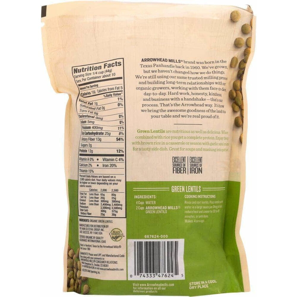 Arrowhead Mills Arrowhead Mills Organic Green Lentils, 16 Oz