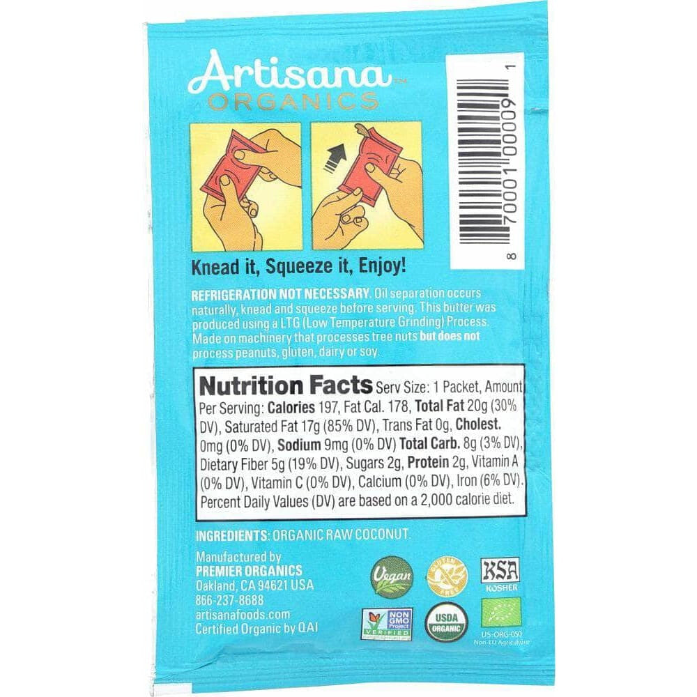 Artisana Artisana Organic Coconut Butter Raw Squeeze Pack, 1.06 oz