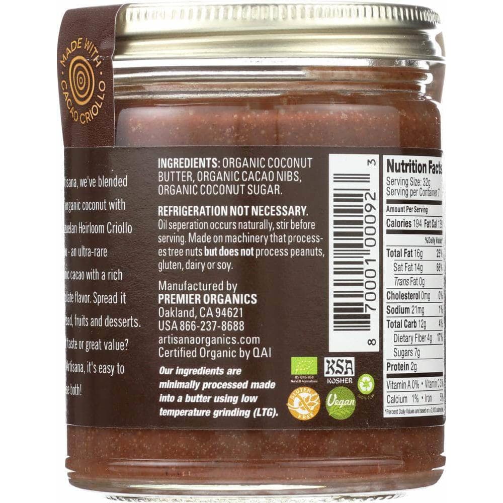 Artisana Artisana Organic Raw Coconut Cacao Bliss Nut Butter, 8 Oz